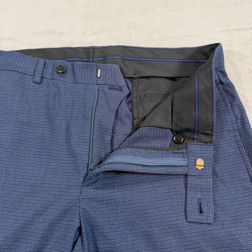 Lauren Ralph Lauren Mens 34x32 Blue Check Dress Pants Stretch Trousers Casual - Picture 5 of 13